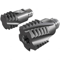 Iscar - MT-ISO-MM Grade IC908 Carbide Thread Milling Tip Insert - TiAlN Finish, 3 Flutes, 16mm Cutting Diam, 12mm Depth of Cut, 19mm Extension - Americas Industrial Supply