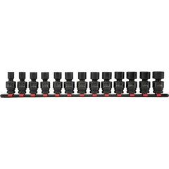 Blackhawk by Proto - 13 Piece 13/8" Drive Deep Well Impact Socket Set - 6 Points, 7 to 19mm Range, Metric Measurement - Americas Industrial Supply