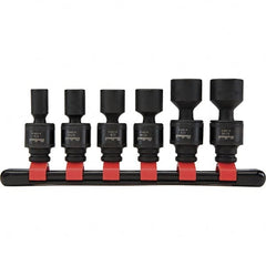Blackhawk by Proto - 6 Piece 1/4" Drive Impact Socket Set - 6 Points, 1/4" to 9/16" Range, Inch Measurement Standard - Americas Industrial Supply