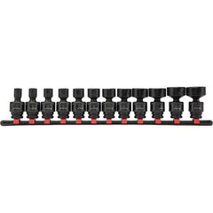 Blackhawk by Proto - 12 Piece 3/8" Drive Impact Socket Set - 6 Points, 5/16" to 1" Range, Inch Measurement Standard - Americas Industrial Supply