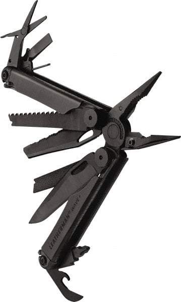 Leatherman - 1 Piece, Multi-Tool Set with 17 Functions - Black, 6" OAL, 4" Closed Length - Americas Industrial Supply