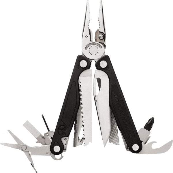 Leatherman - 1 Piece, Multi-Tool Set with 18 Functions - Silver & Black, 6" OAL, 4" Closed Length - Americas Industrial Supply