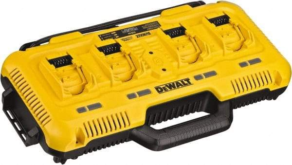 DeWALT - 20 Volt, 4 Battery Lithium-Ion Power Tool Charger - 1 hr & 30 min to Charge, AC Wall Outlet Power Source - Americas Industrial Supply