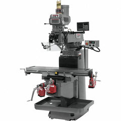 Jet - 54" Table Width x 12" Table Length, Variable Speed Pulley Control, 3 Phase Knee Milling Machine - NST40 Spindle Taper, 5 hp - Americas Industrial Supply