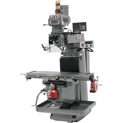 Jet - 54" Table Width x 12" Table Length, Variable Speed Pulley Control, 3 Phase Knee Milling Machine - NST40 Spindle Taper, 5 hp - Americas Industrial Supply