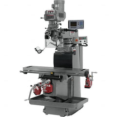 Jet - 54" Table Width x 12" Table Length, Variable Speed Pulley Control, 3 Phase Knee Milling Machine - R8 Spindle Taper, 5 hp - Americas Industrial Supply