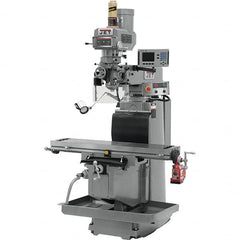 Jet - 54" Table Width x 12" Table Length, Variable Speed Pulley Control, 3 Phase Knee Milling Machine - R8 Spindle Taper, 5 hp - Americas Industrial Supply