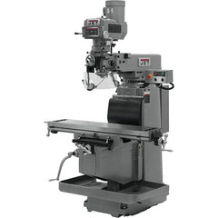 Jet - 54" Table Width x 12" Table Length, Electronic Variable Speed Control, 3 Phase Knee Milling Machine - NST40 Spindle Taper, 5 hp - Americas Industrial Supply