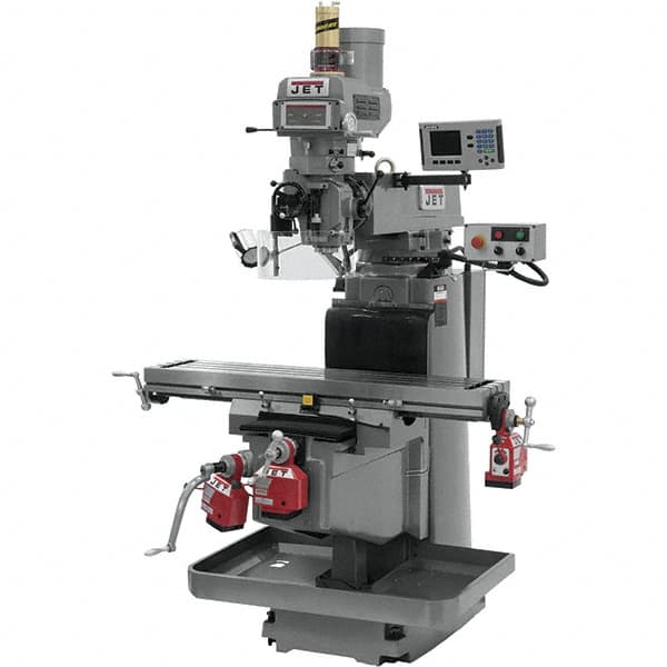 Jet - 54" Table Width x 12" Table Length, Electronic Variable Speed Control, 3 Phase Knee Milling Machine - NST40 Spindle Taper, 5 hp - Americas Industrial Supply