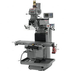 Jet - 54" Table Width x 12" Table Length, Electronic Variable Speed Control, 3 Phase Knee Milling Machine - NST40 Spindle Taper, 5 hp - Americas Industrial Supply