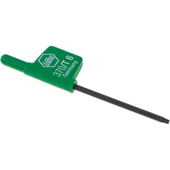 Wiha - T6 Torx Key - Flag-Style, 35mm Length Under Head, 2.6" OAL - Americas Industrial Supply
