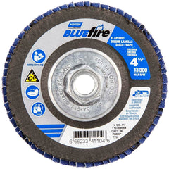 Norton - 4-1/2" 36 Grit 5/8-11 Center Hole Type 29 Zirconia Alumina Flap Disc - Americas Industrial Supply