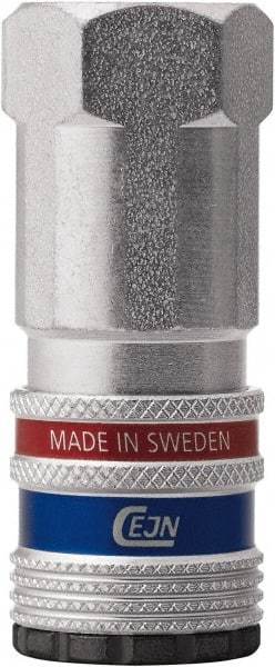 CEJN - 1/2 Female NPT ARO Pneumatic Hose Safety Coupler - Steel/Brass, 1/4" Body Diam - Americas Industrial Supply