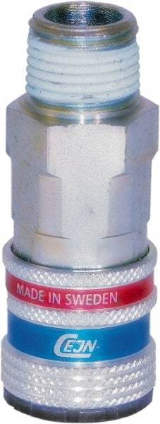 CEJN - 3/8 Male NPT ARO Pneumatic Hose Safety Coupler - Steel/Brass, 1/4" Body Diam - Americas Industrial Supply