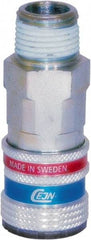 CEJN - 3/8 Male NPT ARO Pneumatic Hose Safety Coupler - Steel/Brass, 1/4" Body Diam - Americas Industrial Supply