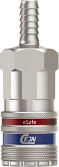 CEJN - Hose Barb Industrial Pneumatic Hose Safety Coupler - Steel/Brass, 3/8" Body Diam, 1/2" Hose ID - Americas Industrial Supply