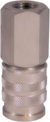 CEJN - 1/4 Female NPT Industrial Pneumatic Hose Coupler - Stainless Steel, 1/4" Body Diam - Americas Industrial Supply