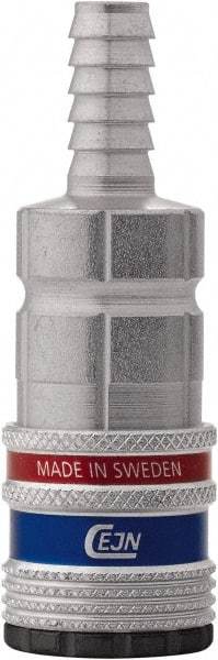 CEJN - Hose Barb ARO Pneumatic Hose Safety Coupler - Steel Zinc Plated, 1/4" Body Diam, 3/8" Hose ID - Americas Industrial Supply