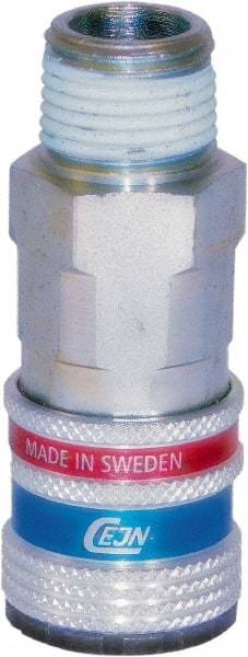CEJN - 1/4 Male NPT ARO Pneumatic Hose Safety Coupler - Steel/Brass, 1/4" Body Diam - Americas Industrial Supply
