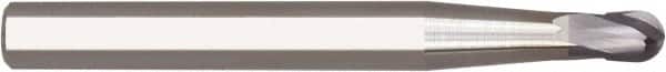 Niagara Cutter - 8mm Diam, 8mm LOC, 2 Flute Solid Carbide Ball End Mill - AlTiN Finish, Single End, 125mm OAL, 10mm Shank Diam, Spiral Flute - Americas Industrial Supply