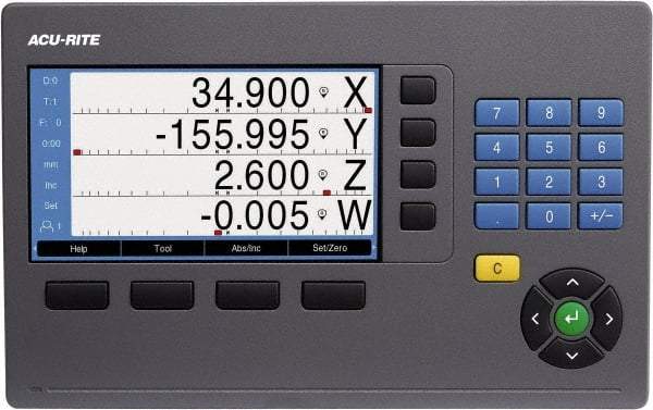 Acu-Rite - 2 Axis, 12" X-Axis Travel, 120" Y-Axis Travel, Lathe DRO System - 5µm Resolution, 5µm Accuracy, LCD Color Display - Americas Industrial Supply