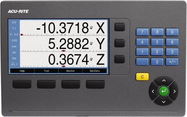 Acu-Rite - 2 Axis, 10" X-Axis Travel, 52" Y-Axis Travel, Lathe DRO System - 5µm Resolution, 5µm Accuracy, LCD Color Display - Americas Industrial Supply