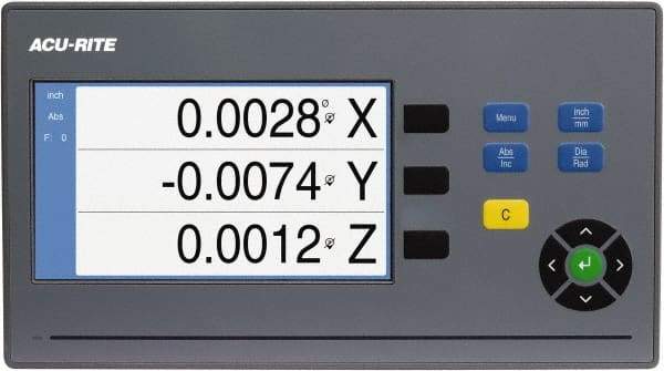 Acu-Rite - 3 Axis, 32" X-Axis Travel, 13" Y-Axis Travel, 4" Z-Axis Travel, Milling DRO System - 5µm Resolution, 5µm Accuracy, LCD Color Display - Americas Industrial Supply