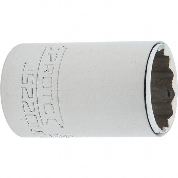 Proto - 3/8" Drive, Intermediate Hand Socket - 12 Points, 1-25/32" OAL, Steel, Full Polish Finish - Americas Industrial Supply