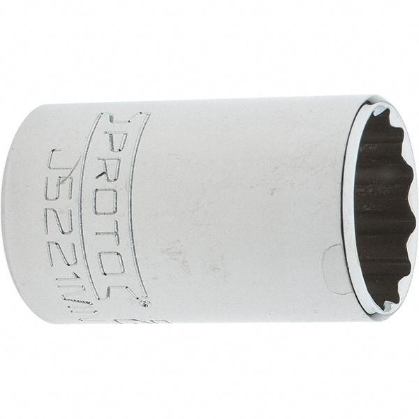 Proto - 3/8" Drive, Intermediate Hand Socket - 12 Points, 1-25/32" OAL, Steel, Full Polish Finish - Americas Industrial Supply