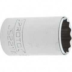 Proto - 3/8" Drive, Intermediate Hand Socket - 12 Points, 1-25/32" OAL, Steel, Full Polish Finish - Americas Industrial Supply