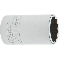 Proto - 3/8" Drive, Intermediate Hand Socket - 12 Points, 1-25/32" OAL, Steel, Full Polish Finish - Americas Industrial Supply