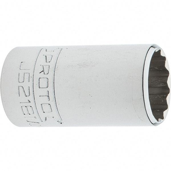 Proto - 3/8" Drive, Intermediate Hand Socket - 12 Points, 1-25/32" OAL, Steel, Full Polish Finish - Americas Industrial Supply