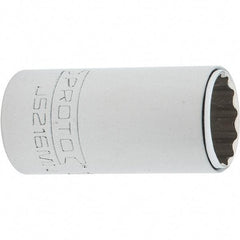 Proto - 3/8" Drive, Intermediate Hand Socket - 12 Points, 1-25/32" OAL, Steel, Full Polish Finish - Americas Industrial Supply