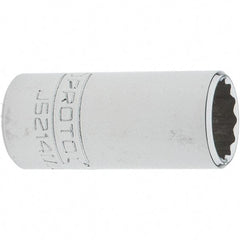 Proto - 3/8" Drive, Intermediate Hand Socket - 12 Points, 1-25/32" OAL, Steel, Full Polish Finish - Americas Industrial Supply