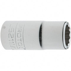 Proto - 3/8" Drive, Intermediate Hand Socket - 12 Points, 1-33/64" OAL, Steel, Full Polish Finish - Americas Industrial Supply