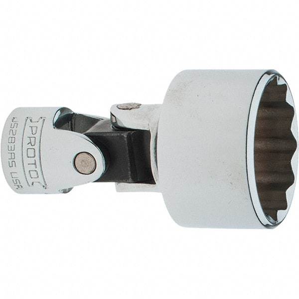 Proto - 1", 3/8" Drive, Intermediate Hand Socket - 12 Points, 2-1/4" OAL, Steel, Full Polish Finish - Americas Industrial Supply