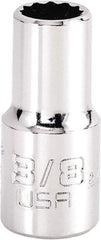 Proto - 3/8", 3/8" Drive, Intermediate Hand Socket - 12 Points, 1-15/64" OAL, Steel, Full Polish Finish - Americas Industrial Supply