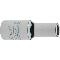 Proto - 1/4" Drive, Intermediate Hand Socket - 12 Points, 1-17/64" OAL, Steel, Full Polish Finish - Americas Industrial Supply