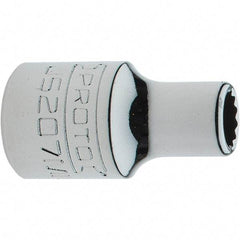 Proto - 3/8" Drive, Intermediate Hand Socket - 12 Points, 1-17/64" OAL, Steel, Full Polish Finish - Americas Industrial Supply