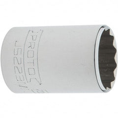 Proto - 3/8" Drive, Intermediate Hand Socket - 12 Points, 1-25/32" OAL, Steel, Full Polish Finish - Americas Industrial Supply