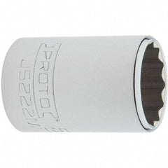 Proto - 3/8" Drive, Intermediate Hand Socket - 12 Points, 1-25/32" OAL, Steel, Full Polish Finish - Americas Industrial Supply