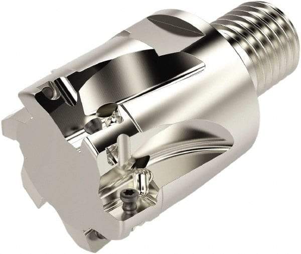 Seco - 1-1/2" Cut Diam, 66.33mm OAL, Indexable Square Shoulder Helical End Mill - XO.. 10T3 Inserts, M20 Modular Connection, 90° Lead Angle, Series Turbo - Americas Industrial Supply