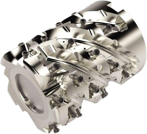 Seco - 35 Inserts, 3" Cut Diam, 1" Arbor Diam, 3.18" Max Depth of Cut, Indexable Square-Shoulder Face Mill - 90° Lead Angle, 100mm High, LOEX12.. Insert Compatibility, Through Coolant, Series Square T4-12 - Americas Industrial Supply