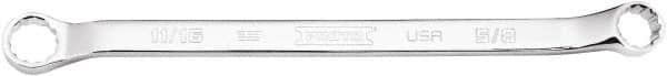 Proto - 5/8" x 11/16" 12 Point Box Wrench - Double End, 1" Head Diam x 29/32" Head Thickness, 10-19/32" OAL, Steel, Polished Finish, 15° Offset - Americas Industrial Supply