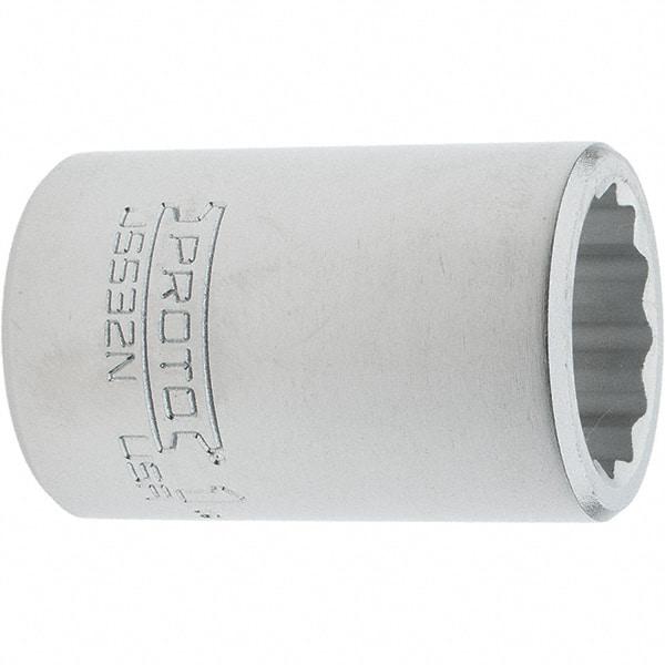 Proto - 1", 3/4" Drive, Standard Hand Socket - 12 Points, 2.285" OAL, Steel, Full Polish Finish - Americas Industrial Supply