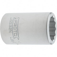 Proto - 1", 3/4" Drive, Standard Hand Socket - 12 Points, 2.285" OAL, Steel, Full Polish Finish - Americas Industrial Supply