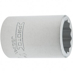 Proto - 1-1/16", 3/4" Drive, Standard Hand Socket - 12 Points, 2.285" OAL, Steel, Full Polish Finish - Americas Industrial Supply