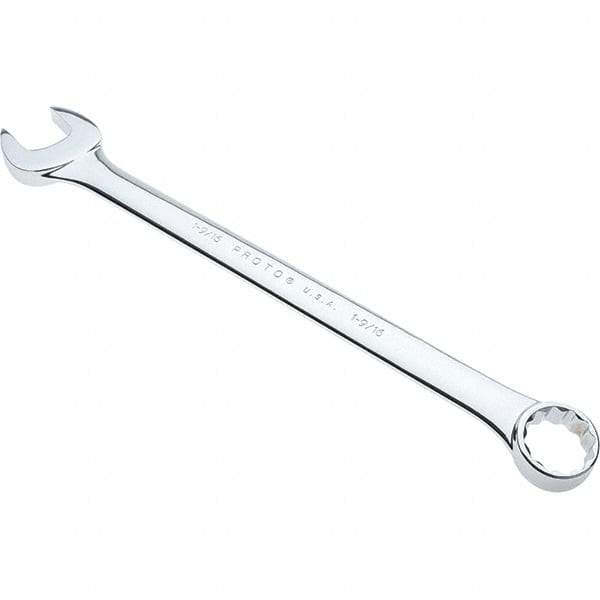 Proto - 1-9/16" 12 Point Combination Wrench - 15° Offset Angle, 20-5/16" OAL, Steel, Full Polish Finish - Americas Industrial Supply