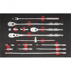 Proto - 15 Piece 1/2" Drive Mechanic's Tool Set - Comes in 23 x 16" Foam Insert - Americas Industrial Supply