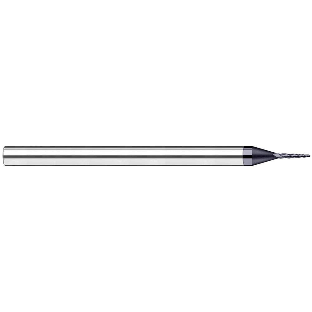 Harvey Tool - 10° per Side 1/4" Small End Diam 1.177" LOC 3-Flute Solid Carbide Tapered Ball End Mill - Exact Industrial Supply